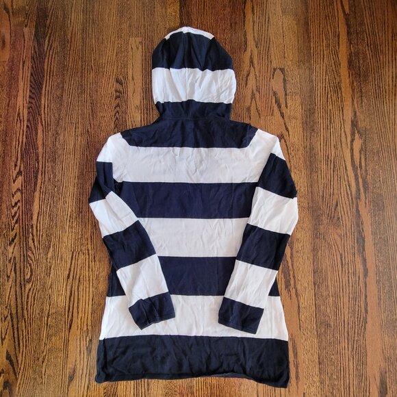 GAP Striped Hoodie Navy Blue White Women's Size M Lightweight - Picture 8 of 12